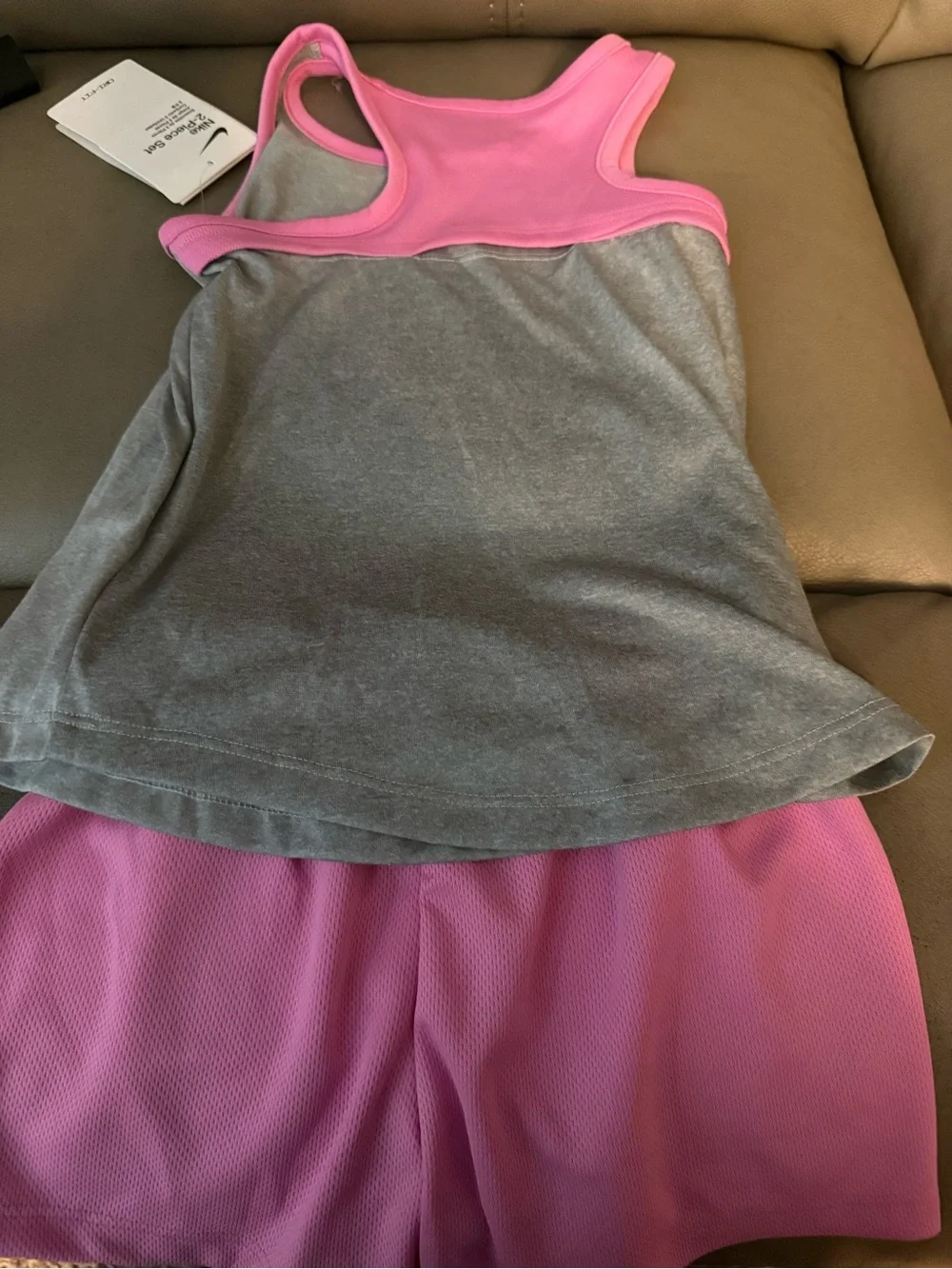 Nike Girls 2‑Piece Set – Size 4T (Grey & Pink) Dri-Fit